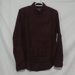 TOPMAN - Stretch - Skinny Fit | small | Classic Burgundy Long Sleeve Shirt